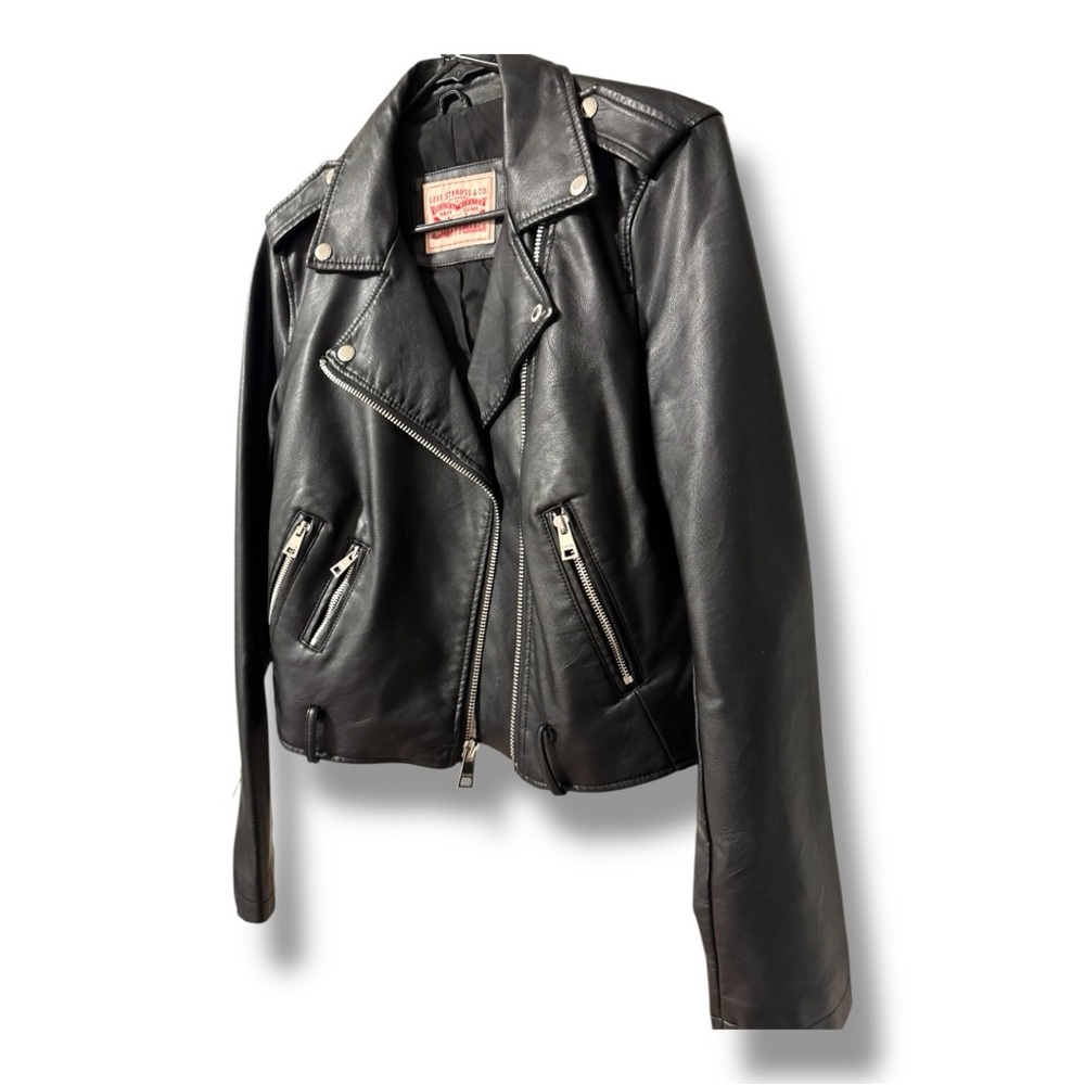 Levi’s Black Moto Jacket • Women’s Size M • New Without Tags • Zip Front - Picture 4 of 14